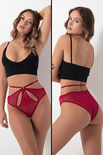 Özlem & Donex Chiloți bikini damă cu talie înaltă din dantelă 7030