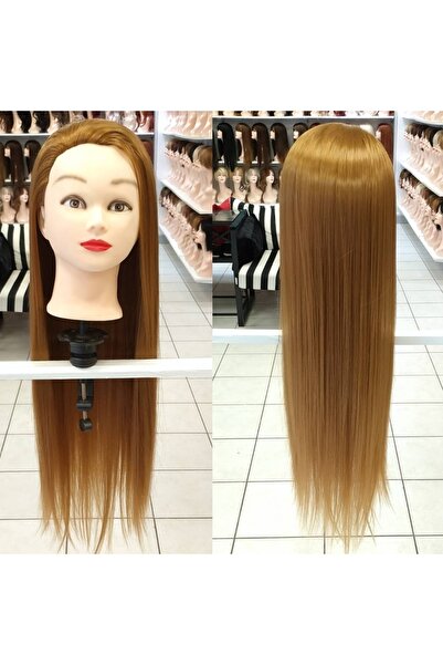 My Hair Türkiye Fiber Sentetik Koyu Karamel Kuaför Eğitim Mankeni 65 Cm Masa ...