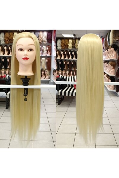 My Hair Türkiye Fiber Sentetik 70 Cm Kuaför Eğitim Mankeni Platin Masa Aparatı