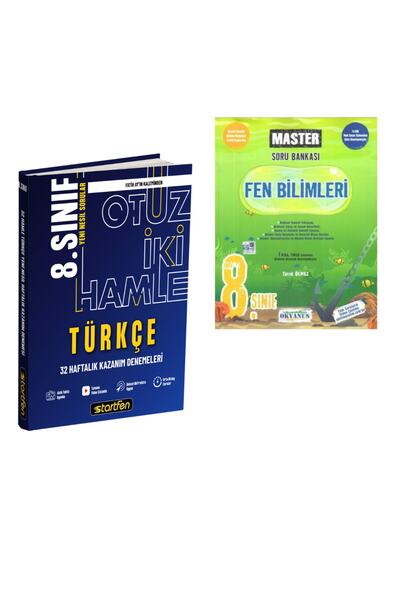 Startfen 8.sınıf 32 Hamle Türkçe Haftalık Kazanım Denemeleri Okyanus Master Fen Soru Bankası