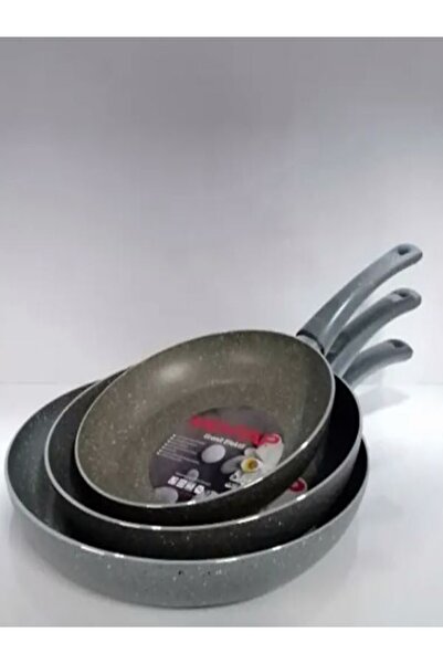 Mehtap 3 Lü Granit Tava Seti 24-26-28 Cm Gri Renk