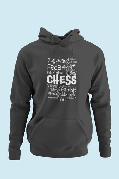 Satranç Medya Κουπάνι με κουκούλα Unisex με την επιγραφή "Kelimeler "