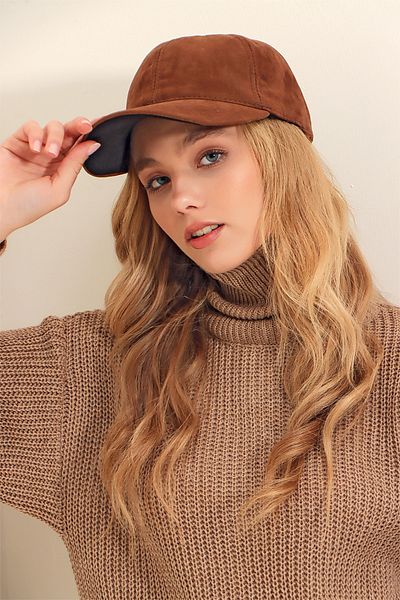 Trend Alaçatı Stili Women's Tan Suede Hat ALC-A2662