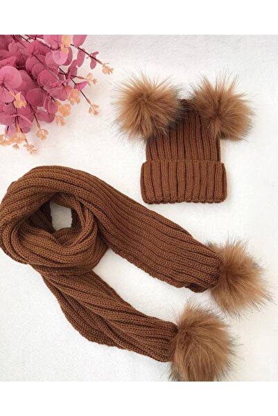 Tarz ı Alem Set de eșarfă și beretă cu pompon