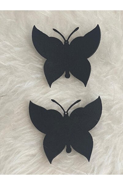 Gönülden Tasarım 9x10 Cm 2 bucăți de pâslă groasă, aplicație de fluture negru...
