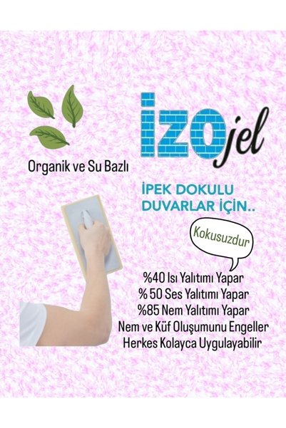 İZOJEL Organik Ipek Sıva - Dekoratif Yalıtım Sıvası - Ses & Isı & Nem Yalıtım...