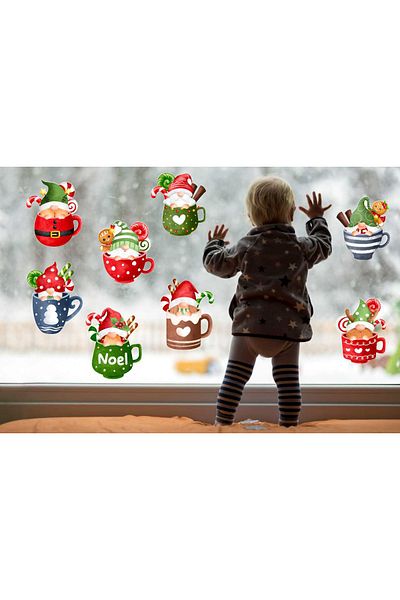 Walldeco Σετ αυτοκόλλητα τοίχου με γυαλί Πρωτοχρονιάς