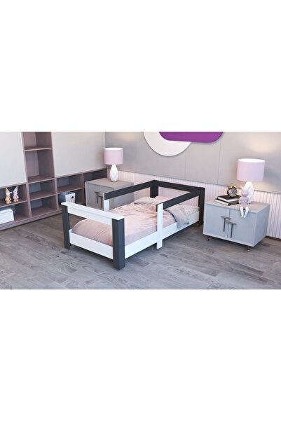 Myniture Ninnimo Montessori Suntalem Antrasit Beyaz 90x190 Yatak Uyumlu Y25-4...