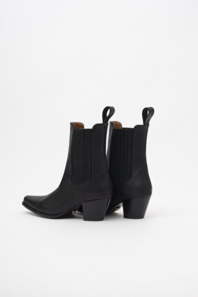 AYAKKABI PRENSİ Gudit Rubber Detailed Black Matte 5 Cm Ghete și botine de dam...