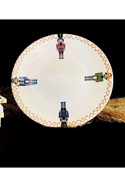 MADREPERLA DESİGN Yılbaşı Fındıkkıran 4 Kurşun Asker 21 Cm Porselen Pasta Tabağı