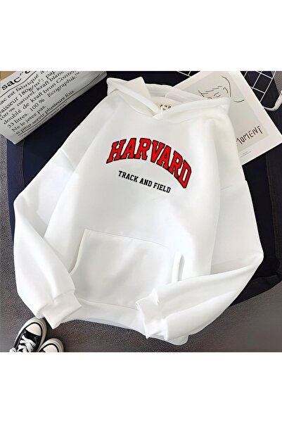 MAİ COLLECTİON Harvard Printed Unisex 3 Thread Thick Raster Oversize Hoodie (...