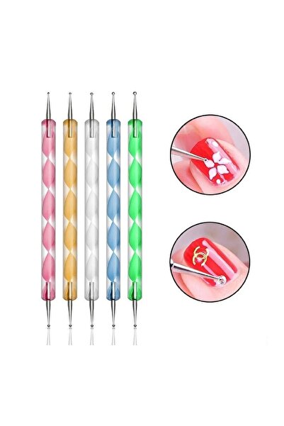 Genel Markalar Tırnak Süsleme Nail Art Kalemi 5 Li Dot Seti