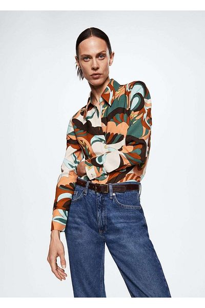 MANGO Woman Cămașă cu model retro