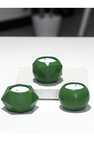 Tealight Concrete Candle Holder Set of 3 Grass Grass Green Tyc00602021929