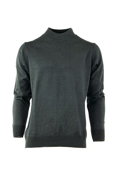Oppland Men's Long Sleeve Half Turtleneck Classic Model Comfortable Cut Full Pattern Wool Woven Sweater
