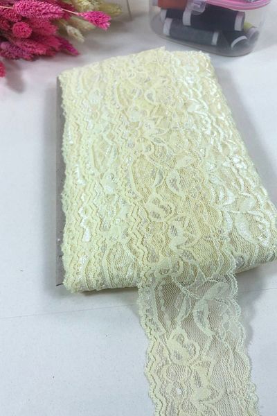 Hobigram Cream Lycra Lace Decoration Lace 5 Meters – Decorative Ribbon, Stylish Design, Women's Accessory – Decor