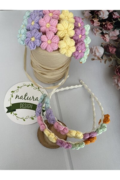 NATURA DESİGN Coroană margaretă tricotată multicoloră
