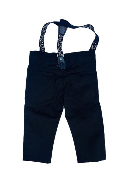 Terry Lacivert Renk Askılı Keten Erkek Çocuk Pantolon