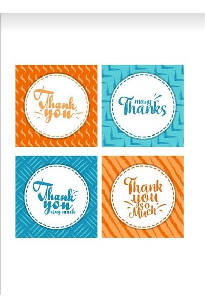 anka design Coated Sticker 4x4cm 48 Pieces - Mixed Sticker - 4 Types