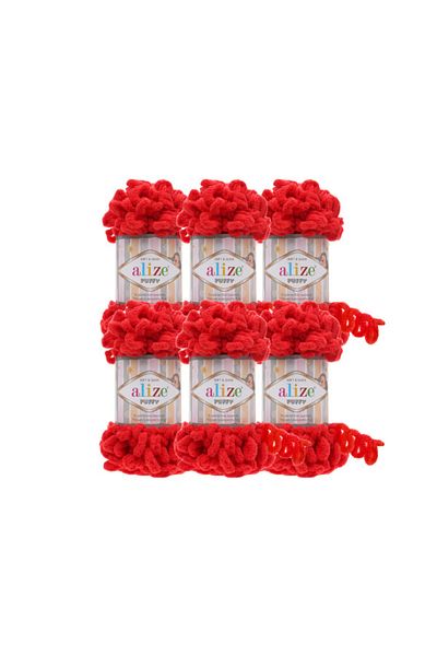 Alize Puffy 6 Pieces Red Dress - Knitted Yarn Κωδικός χρώματος: 56