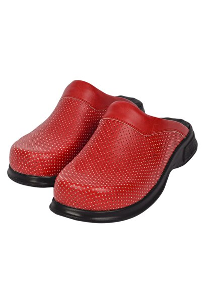 DR SABO Ortopedik Deri Kadın Sabo Terlik, Klasik Hemşire Doktor Hastane Ev Terliği Düz Renk