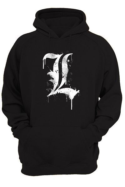 remonz Death Note Μπροστινό και Πίσω Τυπωμένο, 100% Βαμβάκι, 3 Κλωστές. Ανυψωμένο, Fleece Εσωτερικά, Πολύ Χοντρό Hoodie