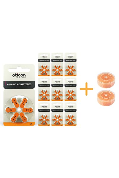 Oticon 13 Numara Işitme Cihazı Pili (10 Paket X 6= 60 Adet) + Hediye Nem Alıc...