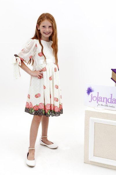 Jolanda فستان شيفون بنمط الأزهار للفتيات