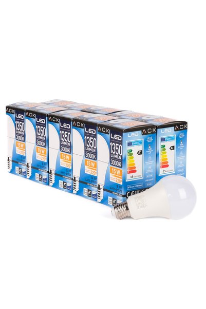 ACK 15w 10'lu Paket A70 Led Ampul 3000k Gün Işığı 1350lm E27