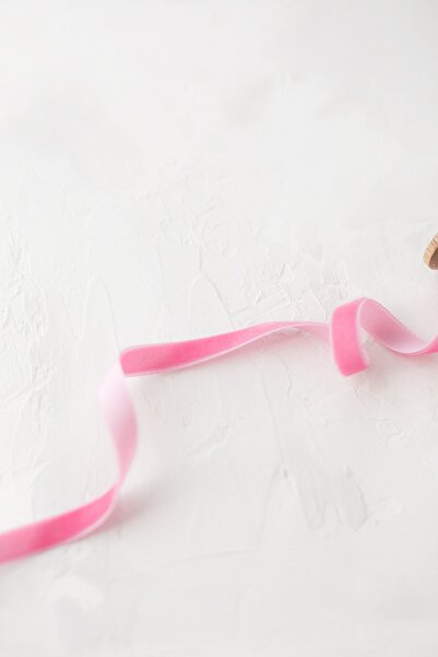 E Elmas Ροζ βελούδινη κορδέλα (1CM - 5M)