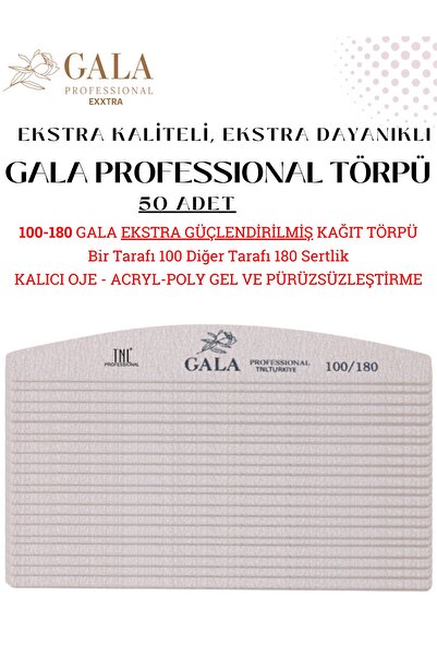 GALA Professional Tnl Exxtra Gala 100/180 Törpü Set Kağıt Törpü Tırnak Törpüs...