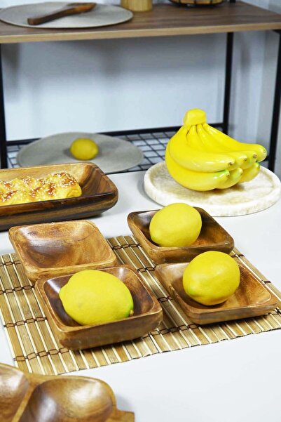 SepetçiBaba 4'lü Akasya Kare Kase Çerezlik Seti