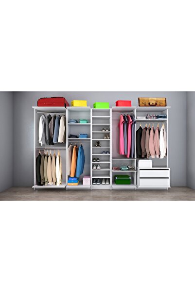 Kenyap Plus 817481 Flexi Kapaksız Giysi Dolabı Beyaz 325 cm