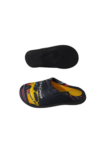 GEZER Унісекс чорно-жовті тапочки для дому з малюнком автомобіля, надзвичайно легкі, з нековзною підошвою, для хлопчиків
