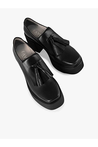 Favgi Siyah Deri Günlük Ayakkabı - 10