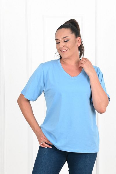 Koza Butik Women's V-Neck Basic T-shirt (1297)