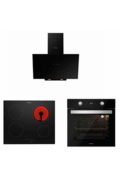 Silverline Siyah Cam Ankastre Set 3481 -vc8210b01 Vitroseramik - Bo6502b02