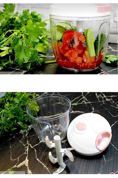 Akkoyunlu home Large Size 5 Blade Roped Hand Chopper