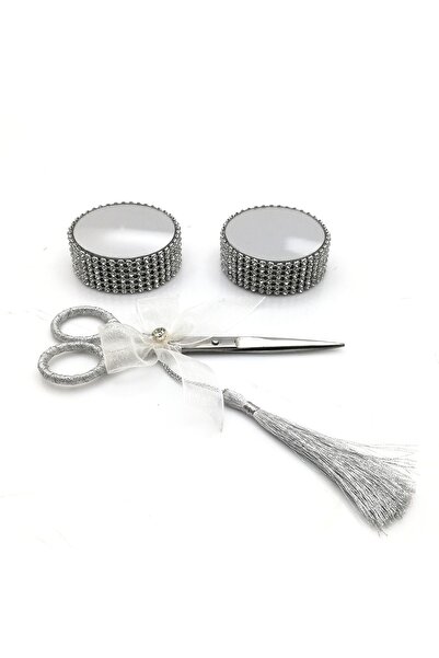 Lora Davet Tavă de logodnă Promise Foarfece și Inele Rotunde 1 bucată Arginti...