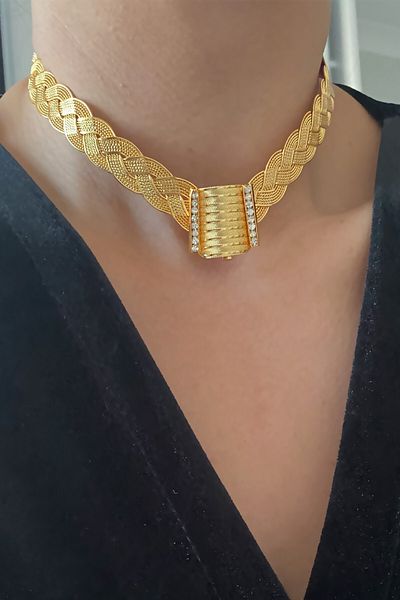 Liveyn Design Trabzon Wicker Necklace Earring Set