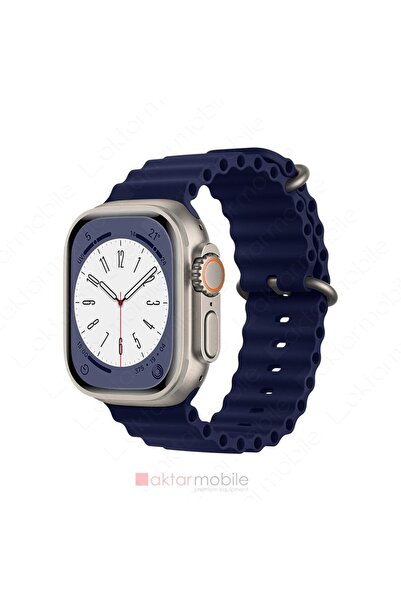 AktarMobile Watch Ultra 49 Mm Uyumlu Silikon Kordon Ocean Kordon Silindirik K...