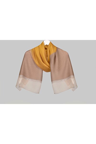 ARMANDA Double Colored Shawl - Mustard-milk Brown