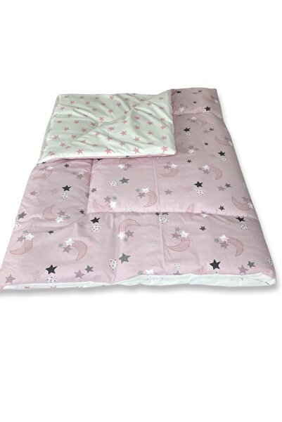 Babynia غطاء لحاف فردي غطاء لحاف نجمة هلالية وردية 100 × 130 سم