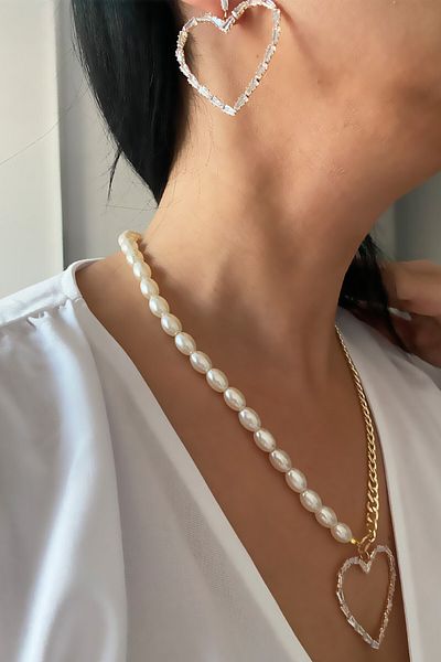 Liveyn Design Heart Necklace Earring Set