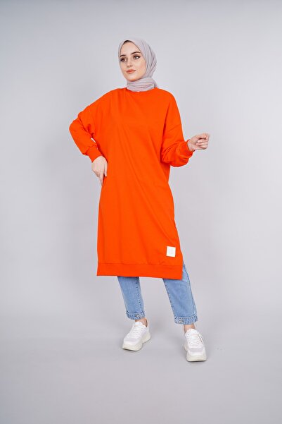 SOUL LOREN Uzunboy Düz Renk Spor Sweatshirt