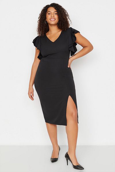 Trendyol Curve Plus Size Dress - Black - Bodycon