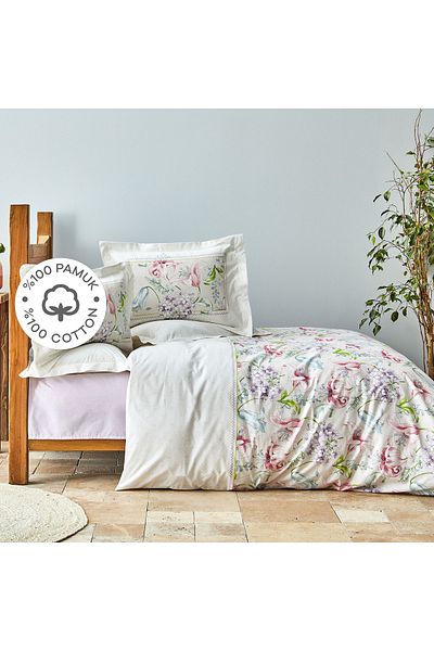 Karaca Home Melosa Pink 100% Cotton Single Duvet Cover Set