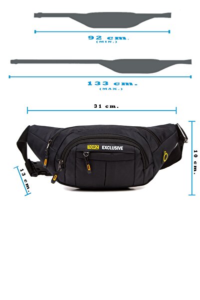 Torz Erkek Bel Çantası Çapraz Su Geçirmez Kumaş Göğüs Çapraz Kulaklık Çıkışlı Çanta