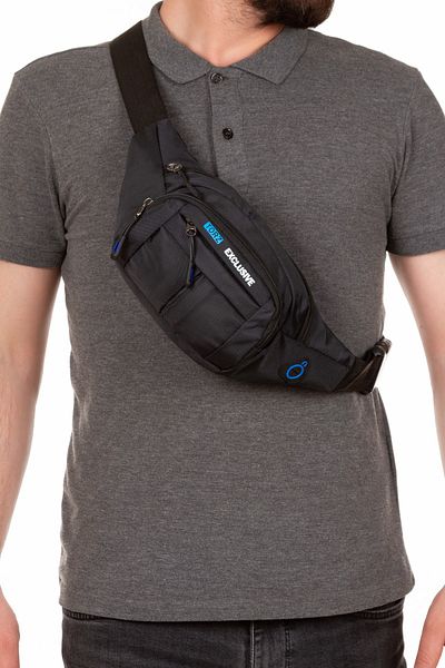 Torz Men's Waist Bag Diagonal Waterproof Fabric Chest Cross Bag with Headphone Outlet