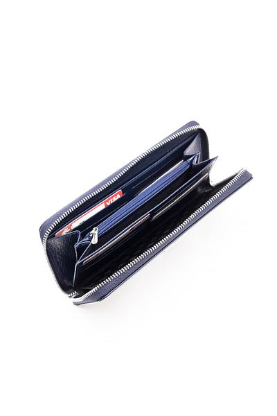 Eminsa Unisex Navy Blue Genuine Leather Hand Wallet